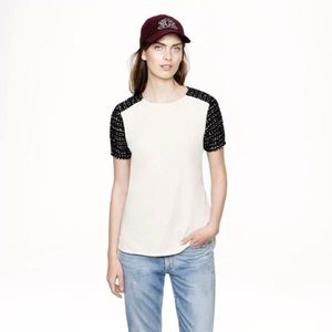 J Crew Tweed Sleeve Top